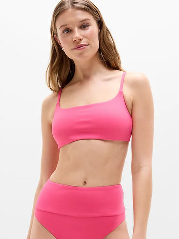Square Neck Tipped Bikini Top