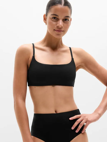 Square Neck Tipped Bikini Top